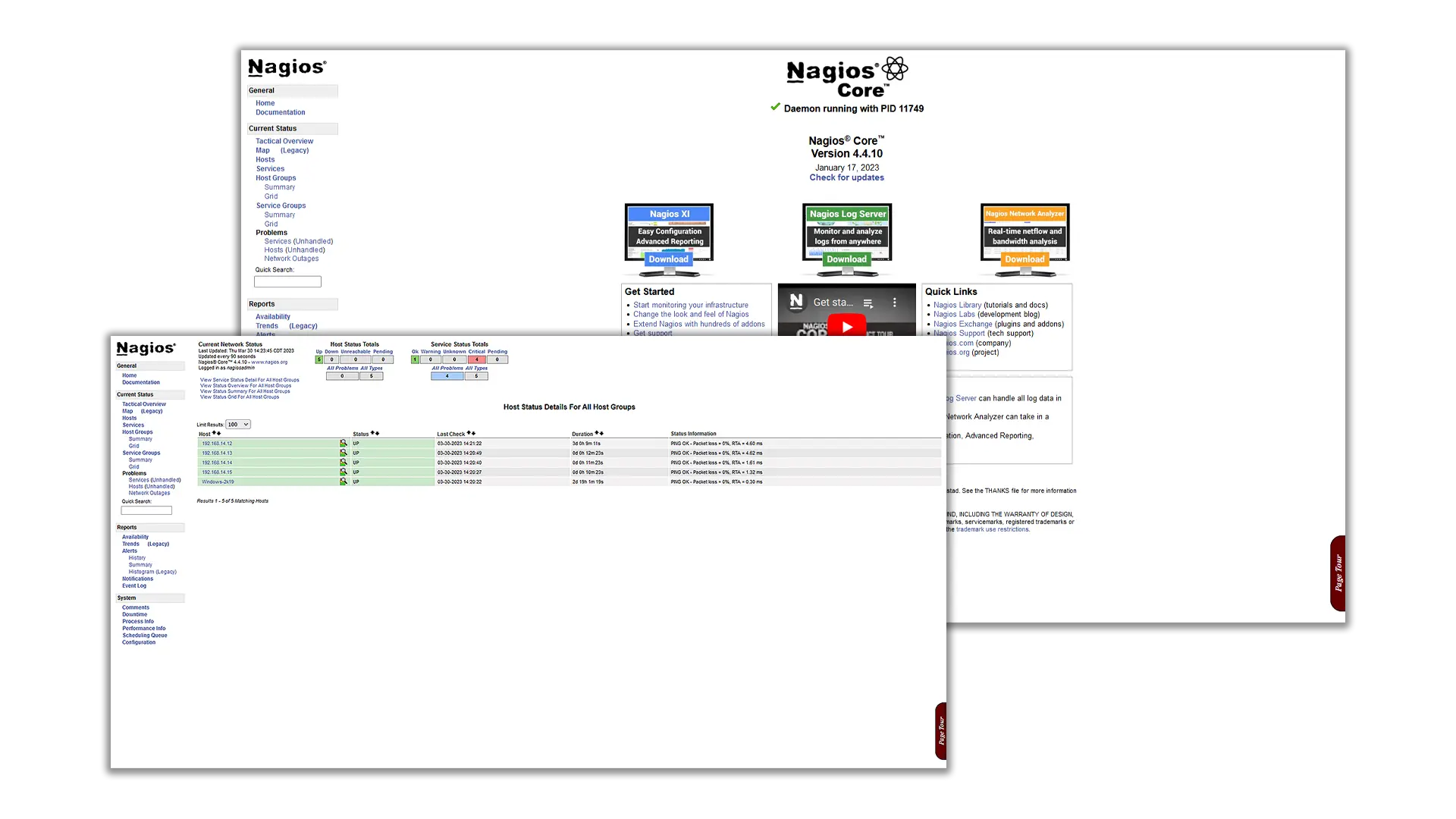 Nagios core resources dashboard